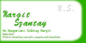 margit szantay business card
